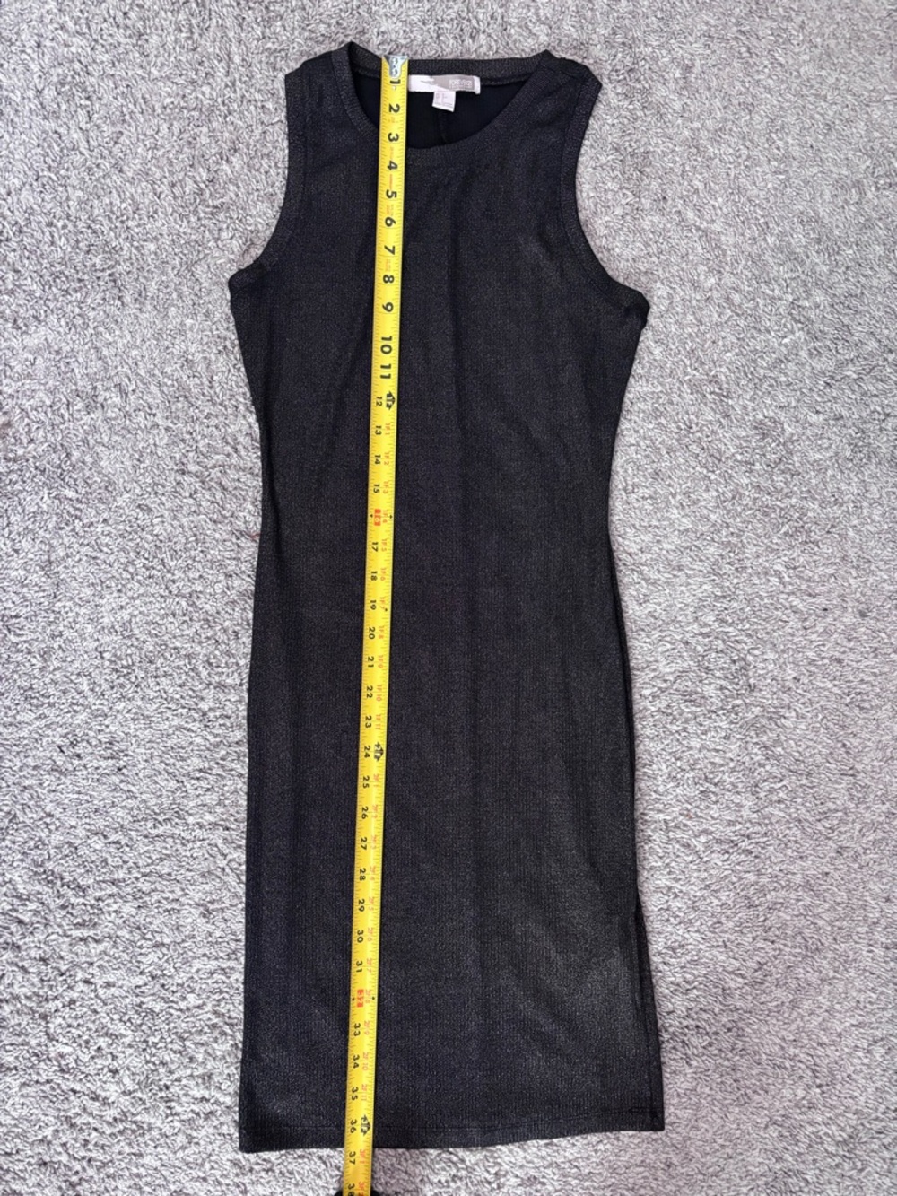Forever 21 Sleeveless Black Metallic Sheath Dress Size Small - Picture 10 of 11